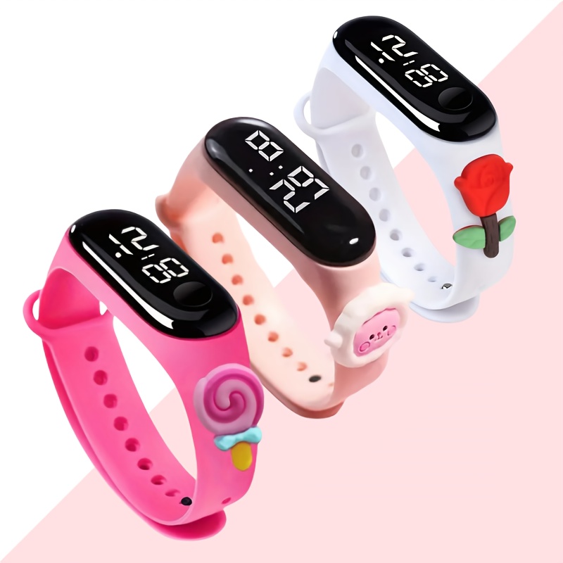 3pcs LED White Light Watch & Lollipop Doll Bracelet Set